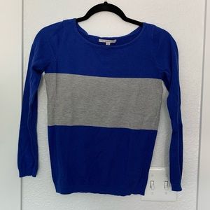 Gap XS Blue and Gray Striped Sweater